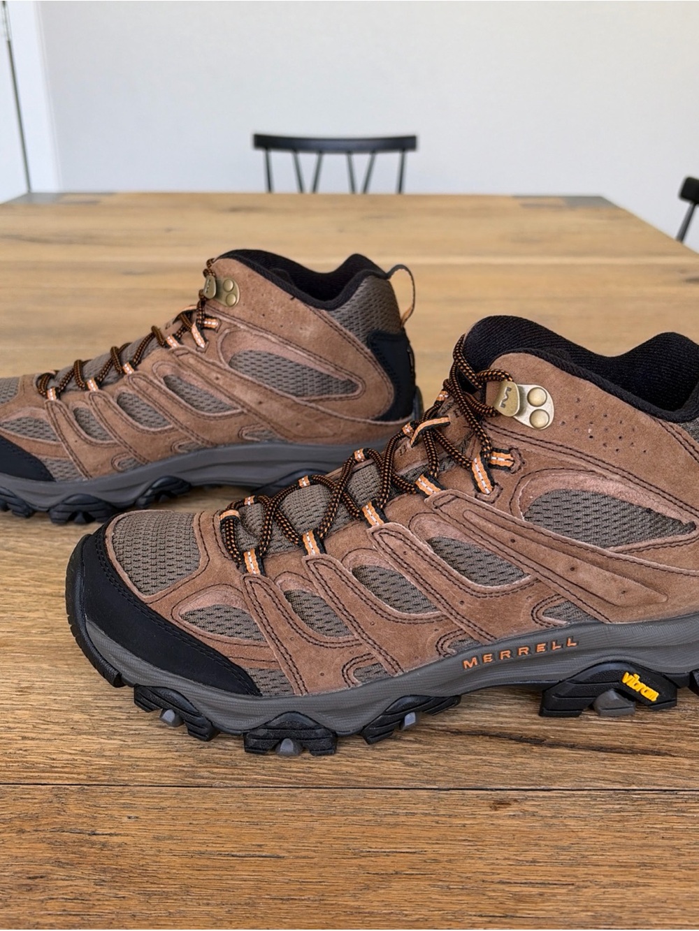 Merrell Moab 3 Mid Waterproof Hiking Boots - Brown & Black - Picture 3 of 8